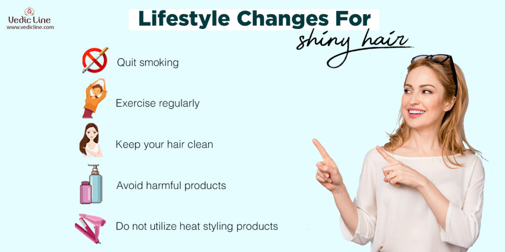 Lifestyle changes for shinny hair