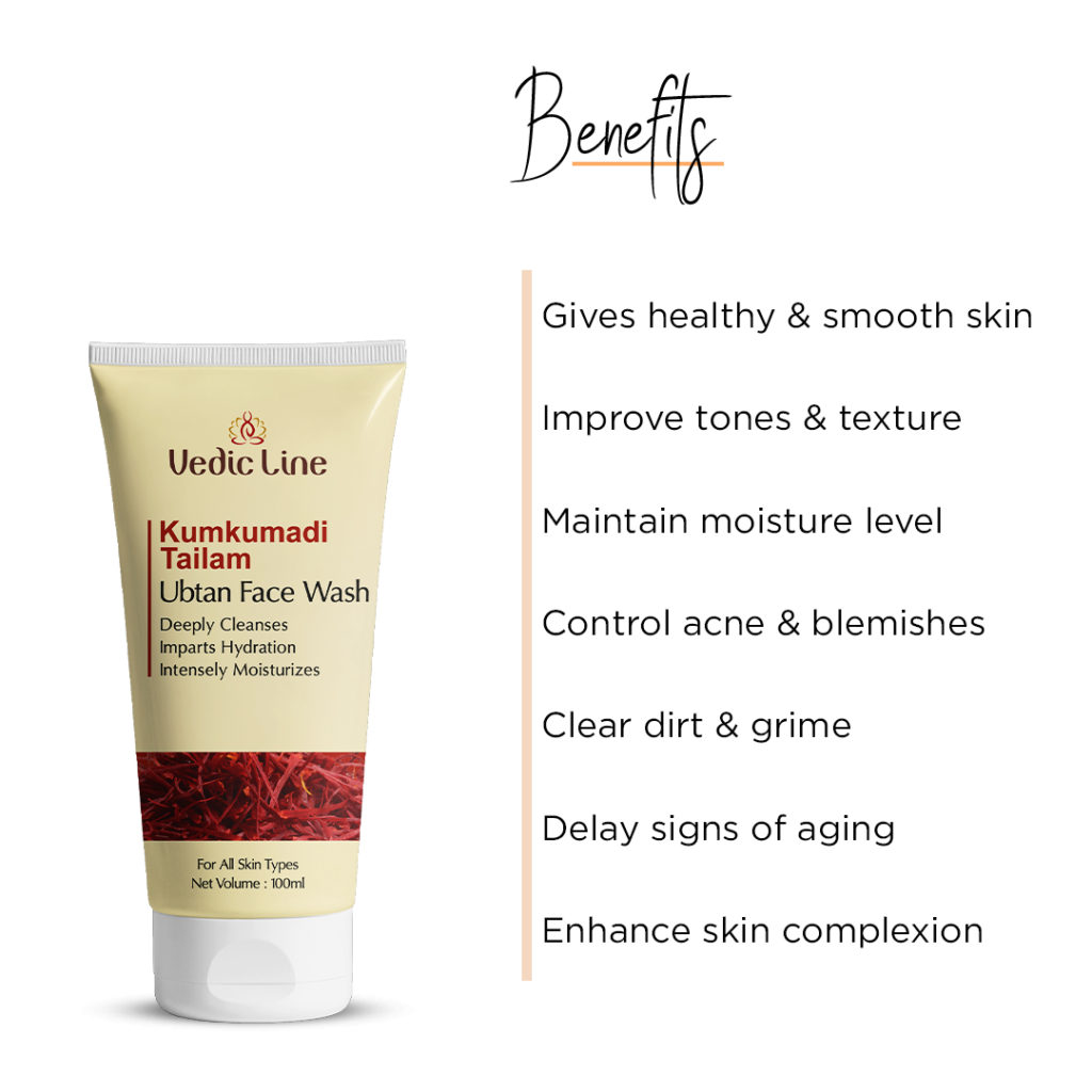 Kumkumadi Tailam Ubtan Face wash Vedicline
