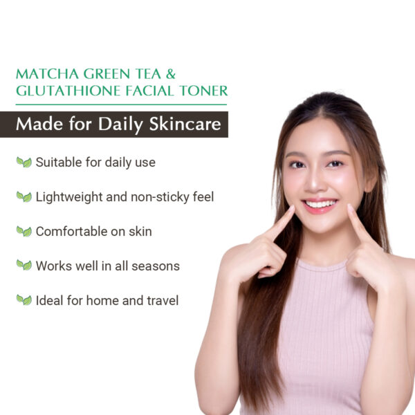 glutathione green tea Matcha & Facial Toner with Niacinamide & Ceramide Glutathione Whitening Body Lotion Choose Your Bundle:16oz | 1 Pack daily wellness